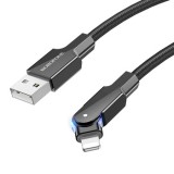 Laidas USB - iPhone 2.4A 1.2m reguliuojamas kištukas juodas (black) Borofone BU41